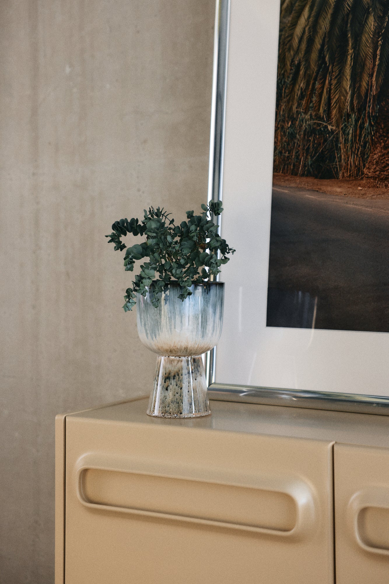 Ceramiczna osłonka na kwiaty HKliving Retro Glacier – 16 cm, kolekcja 70s