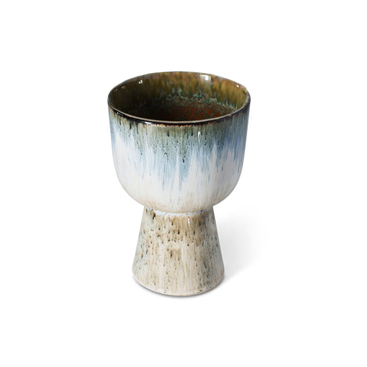Ceramiczna osłonka na kwiaty HKliving Retro Glacier – 16 cm, kolekcja 70s