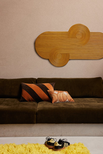 Aksamitna poduszka w paski HKliving Velvet September – 60x40 cm