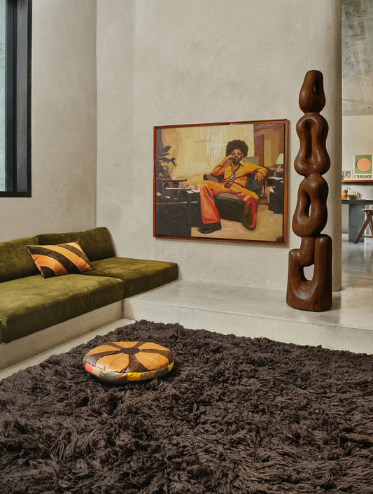 Ręcznie tkany dywan wełniany HKliving Fluffy Rug Espresso – 200x300 cm
