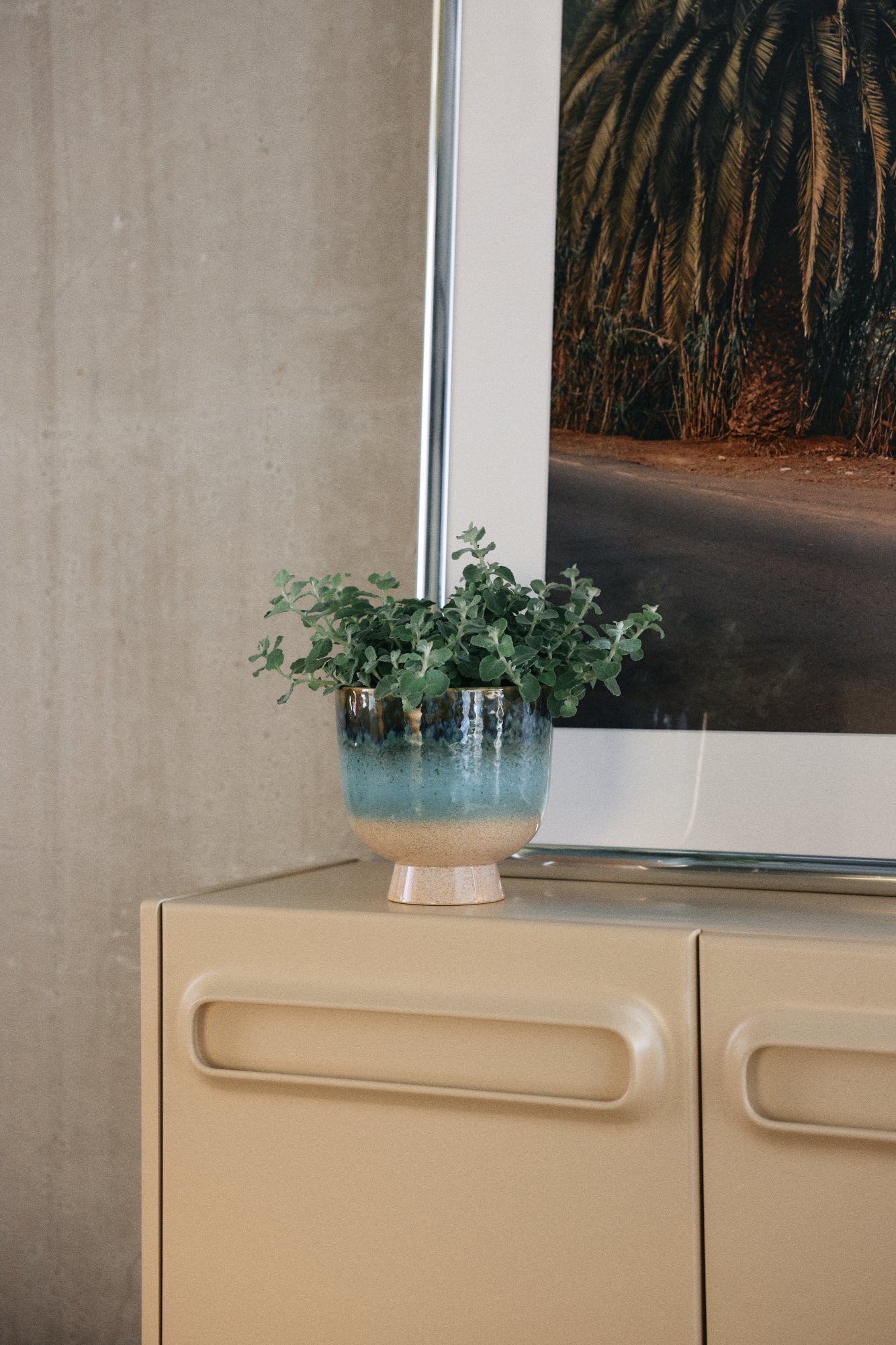 Ceramiczna osłonka na kwiaty HKliving Retro Lagoon – 20 cm, kolekcja 70s