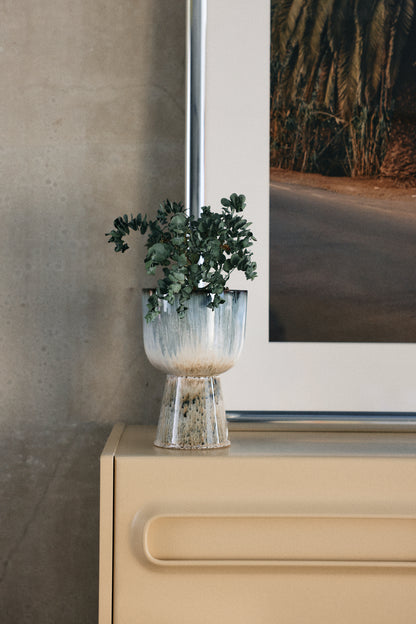Ceramiczna osłonka na kwiaty HKliving Retro Glacier – 16 cm, kolekcja 70s