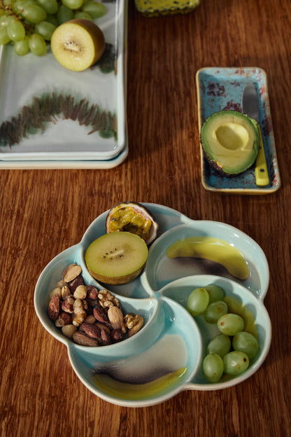 Ceramiczna patera na przekąski HKliving 70s Ceramics Snack Tray Glint – 20x20 cm