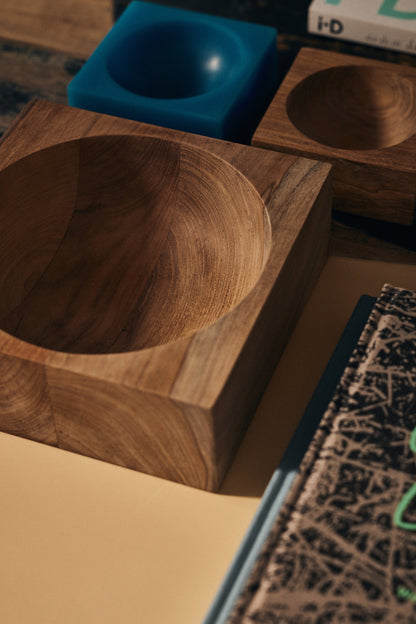 Teakowa misa-kostka HKliving Teak Cube Bowl – 22x22 cm