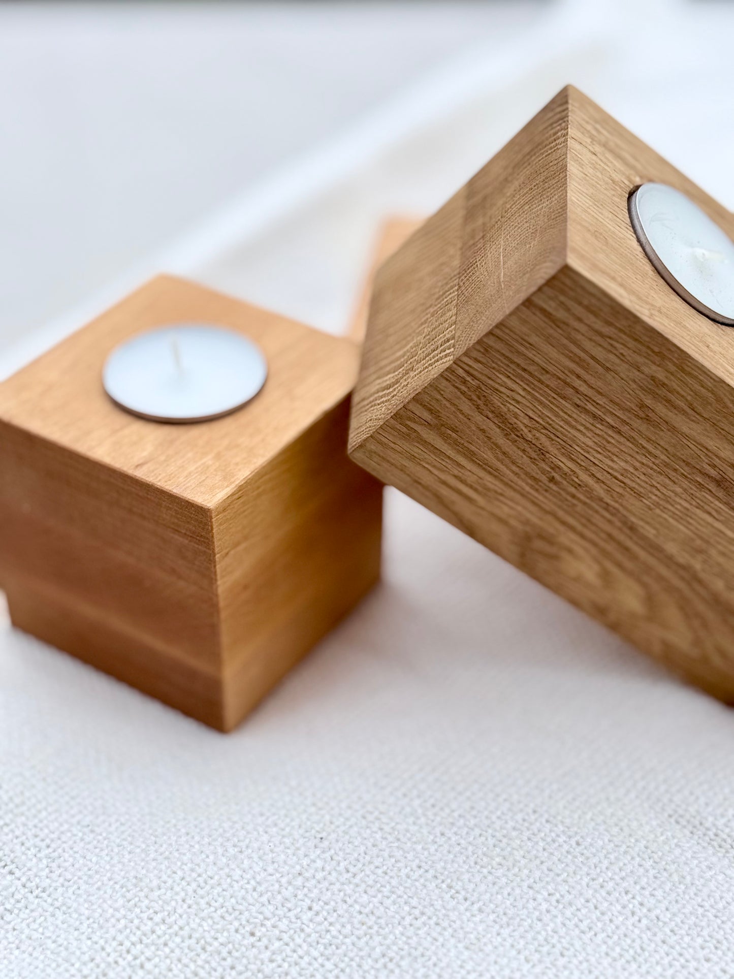 Candle holder made of solid wood