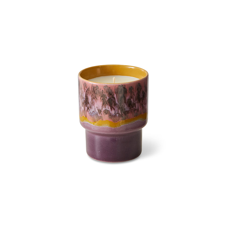 Świeca zapachowa w ceramice Cape Town HKliving – zapach szałwii i drzewa sandałowego, kolekcja 70s