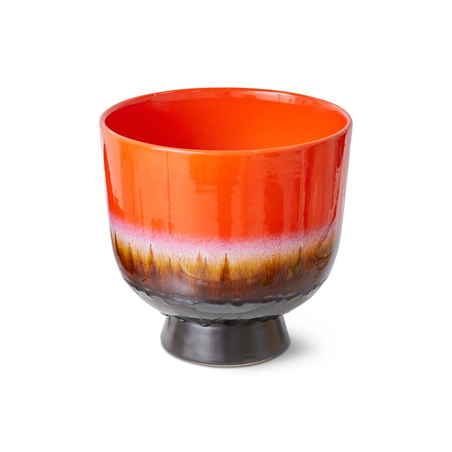 Doniczka ceramiczna HKliving Retro – czerwona glazura reaktywna, kolekcja 70s