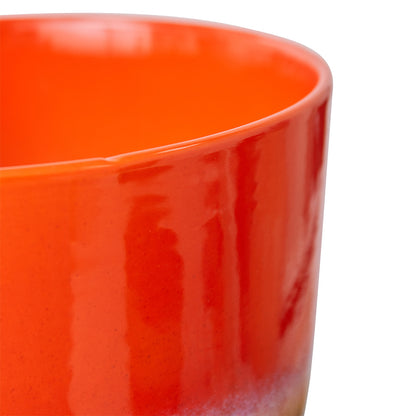 Doniczka ceramiczna HKliving Retro – czerwona glazura reaktywna, kolekcja 70s