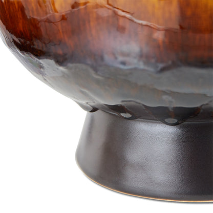 Doniczka ceramiczna HKliving Retro – czerwona glazura reaktywna, kolekcja 70s