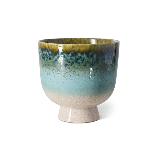 Ceramiczna osłonka na kwiaty HKliving Retro Lagoon – 20 cm, kolekcja 70s