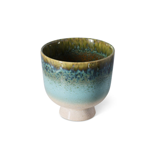 Ceramiczna osłonka na kwiaty HKliving Retro Lagoon – 20 cm, kolekcja 70s