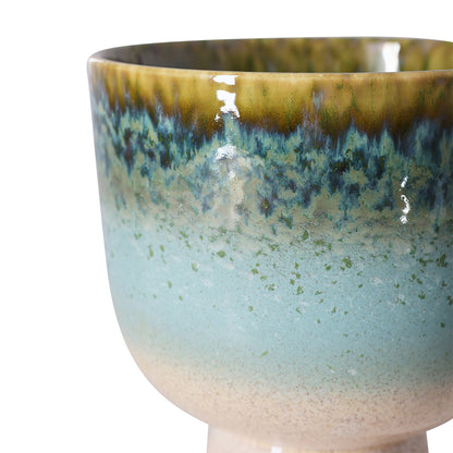 Ceramiczna osłonka na kwiaty HKliving Retro Lagoon – 20 cm, kolekcja 70s