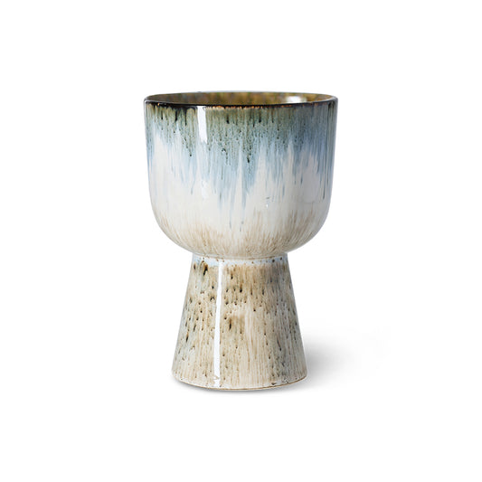 Ceramiczna osłonka na kwiaty HKliving Retro Glacier – 16 cm, kolekcja 70s