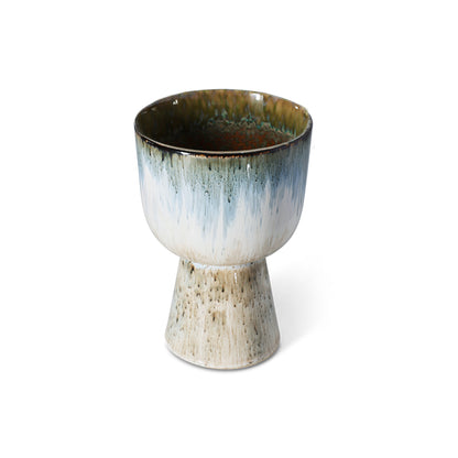 Ceramiczna osłonka na kwiaty HKliving Retro Glacier – 16 cm, kolekcja 70s