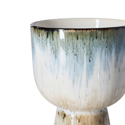 Ceramiczna osłonka na kwiaty HKliving Retro Glacier – 16 cm, kolekcja 70s