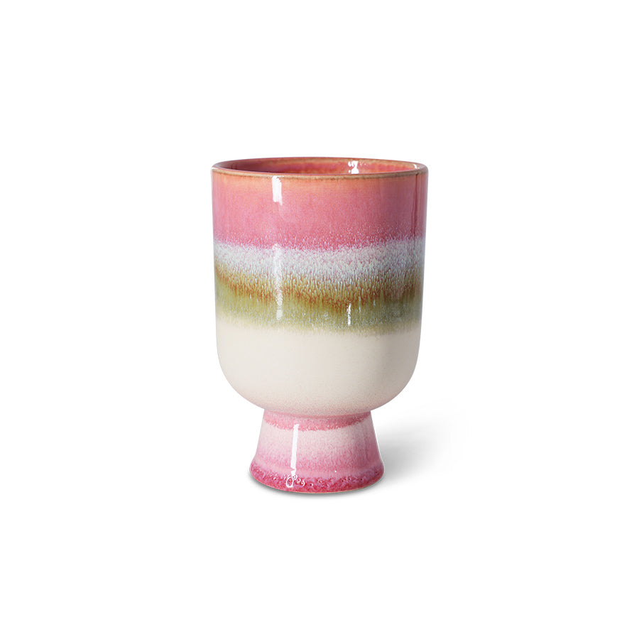 Ceramiczna osłonka na kwiaty HKliving Retro Rosefield – 13 cm, kolekcja 70s