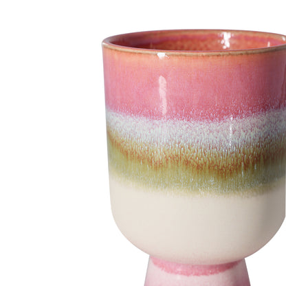 Ceramiczna osłonka na kwiaty HKliving Retro Rosefield – 13 cm, kolekcja 70s