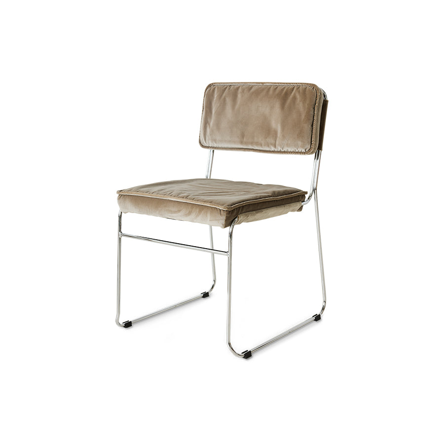 Krzesło do jadalni HKliving Endless Dining Chair Velvet Dirty Chai