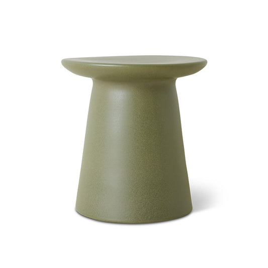 Stolik boczny ceramiczny HKliving – zielony army M, stolik kawowy z kamionki do salonu