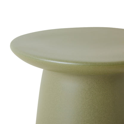 Stolik boczny ceramiczny HKliving – zielony army M, stolik kawowy z kamionki do salonu