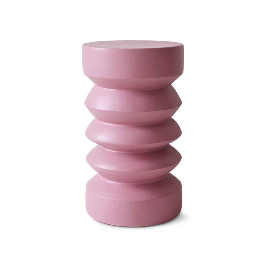 Stolik boczny ceramiczny HKliving – różowy rouge, kamionkowy stolik do salonu i sypialni