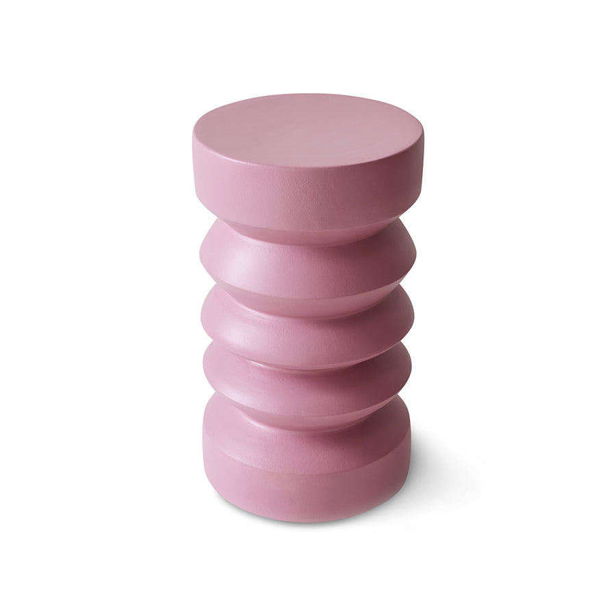Stolik boczny ceramiczny HKliving – różowy rouge, kamionkowy stolik do salonu i sypialni