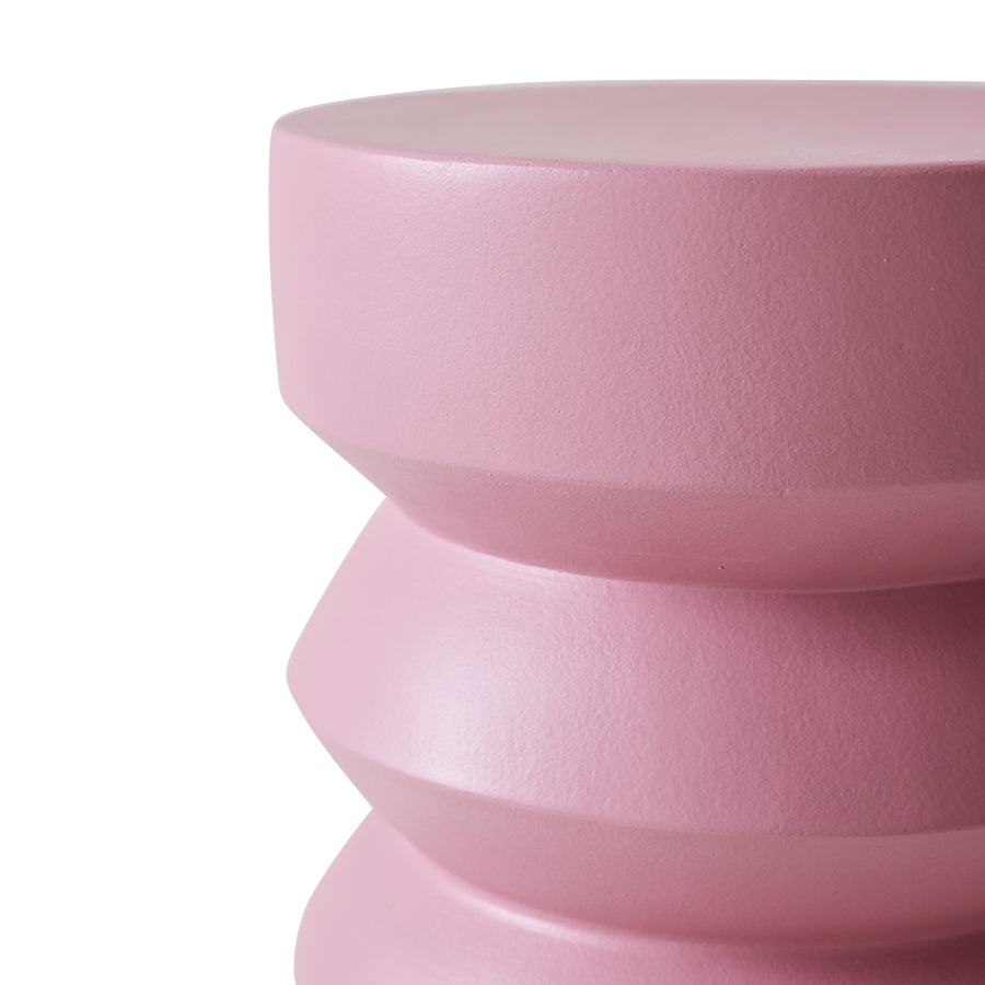 Stolik boczny ceramiczny HKliving – różowy rouge, kamionkowy stolik do salonu i sypialni