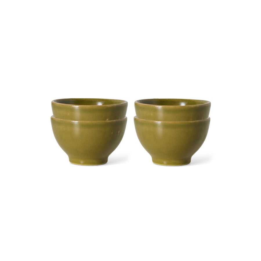 Zestaw 4 małych miseczek HKliving Farmhouse Ceramics XS Moss – 8,2 cm