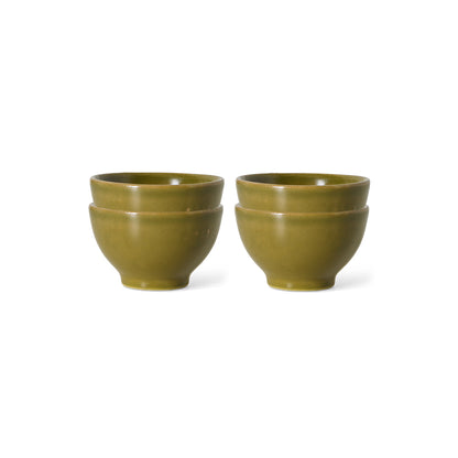 Zestaw 4 małych miseczek HKliving Farmhouse Ceramics XS Moss – 8,2 cm