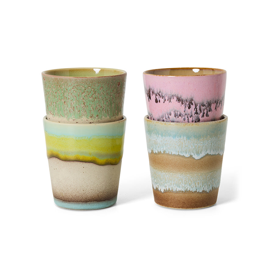 Zestaw 4 kubków do kawy HKliving 70s Ceramics Mugs Pop Art (230 ml)