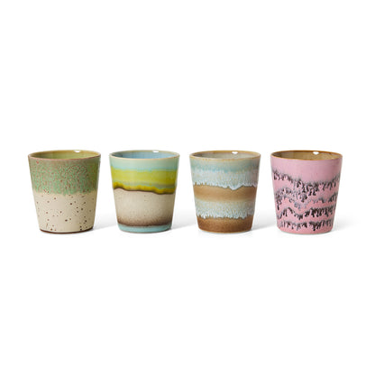 Zestaw 4 kubków do kawy HKliving 70s Ceramics Mugs Pop Art (230 ml)