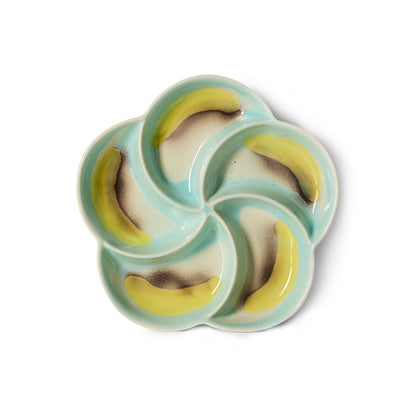 Ceramiczna patera na przekąski HKliving 70s Ceramics Snack Tray Glint – 20x20 cm