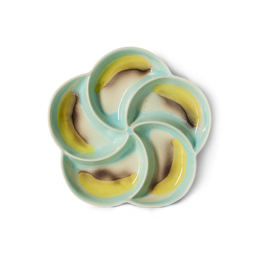 Ceramiczna patera na przekąski HKliving 70s Ceramics Snack Tray Glint – 20x20 cm