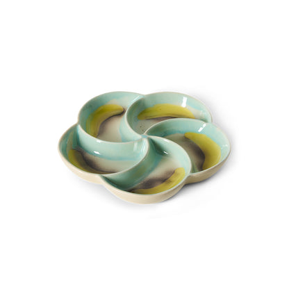 Ceramiczna patera na przekąski HKliving 70s Ceramics Snack Tray Glint – 20x20 cm