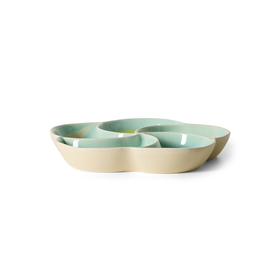 Ceramiczna patera na przekąski HKliving 70s Ceramics Snack Tray Glint – 20x20 cm