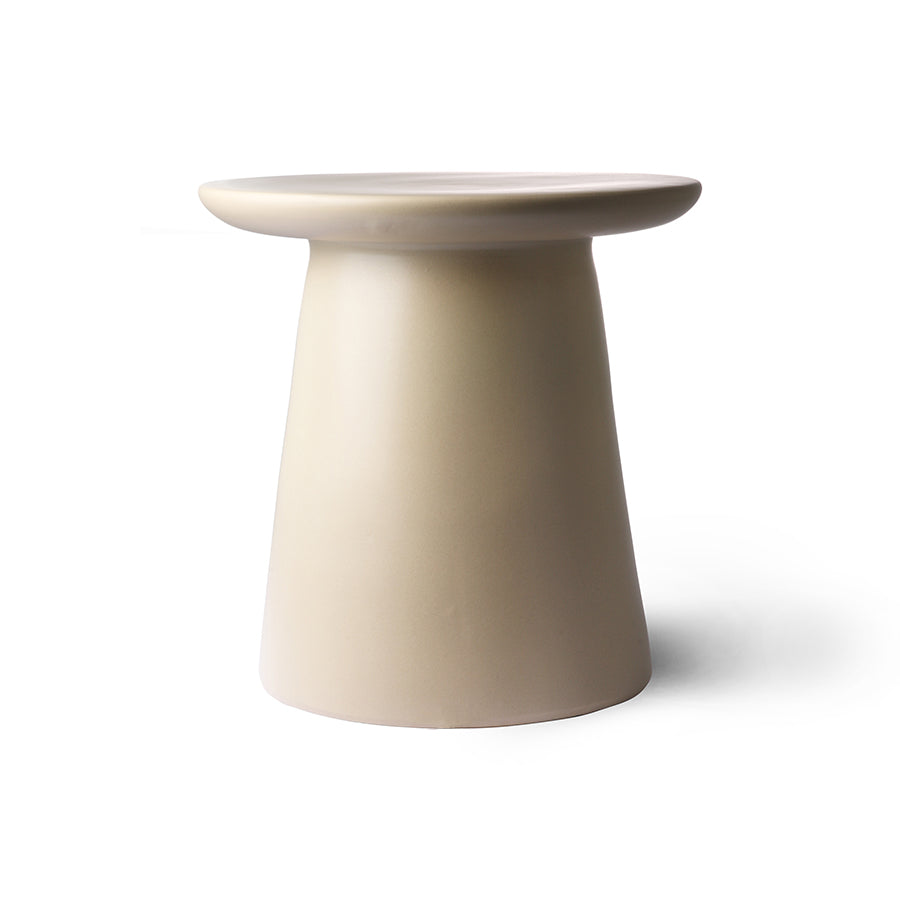 Stolik boczny ceramiczny HKliving – kremowy M, stolik kawowy z kamionki do salonu