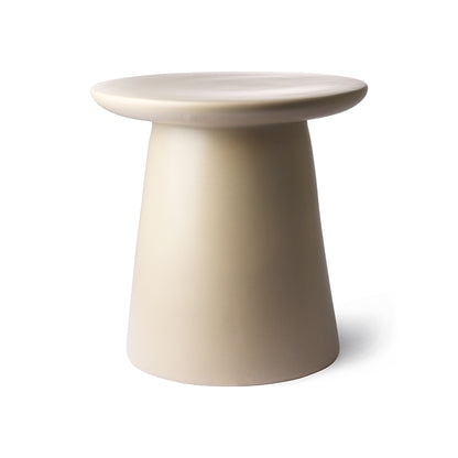 Stolik boczny ceramiczny HKliving – kremowy M, stolik kawowy z kamionki do salonu