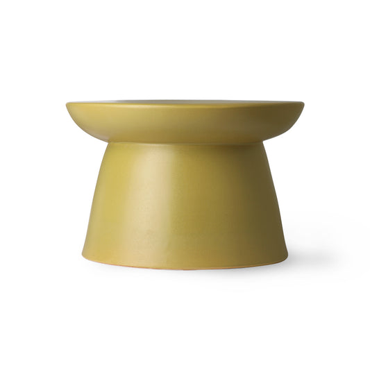 HKliving Retro ceramic pot – lime reactive glaze, tall with a base, 70s collection (Copy)