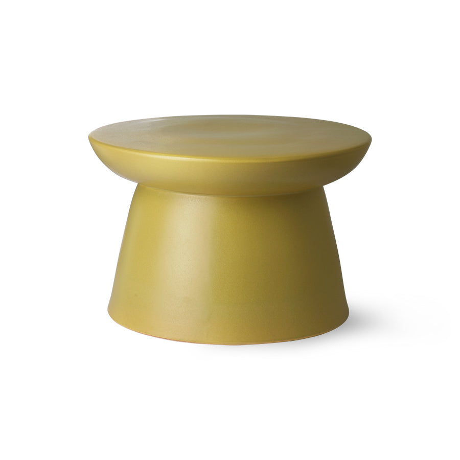 Stolik boczny ceramiczny HKliving – zielony XL, stolik kawowy z kamionki do salonu