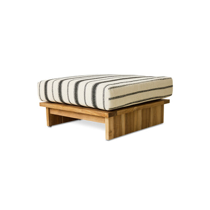 Teakowa pufa ogrodowa HKliving Chalkstripe – 88x88 cm