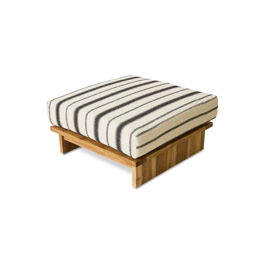 Teakowa pufa ogrodowa HKliving Chalkstripe – 88x88 cm