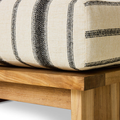 Teakowa pufa ogrodowa HKliving Chalkstripe – 88x88 cm