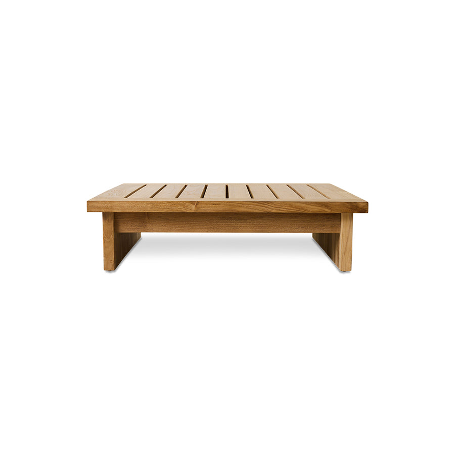 Teakowa pufa ogrodowa HKliving Chalkstripe – 88x88 cm