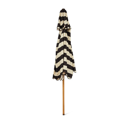 Parasol ogrodowy HKliving – brązowo-kremowe pasy, parasol tarasowy dwupoziomowy Stracciatella