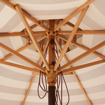 Parasol ogrodowy HKliving – brązowo-kremowe pasy, parasol tarasowy dwupoziomowy Stracciatella