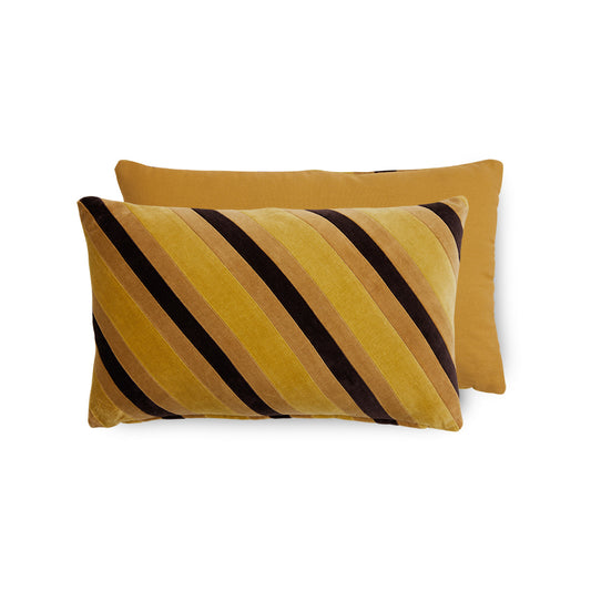 Aksamitna poduszka w paski HKliving Striped Velvet Honey – 50x30 cm