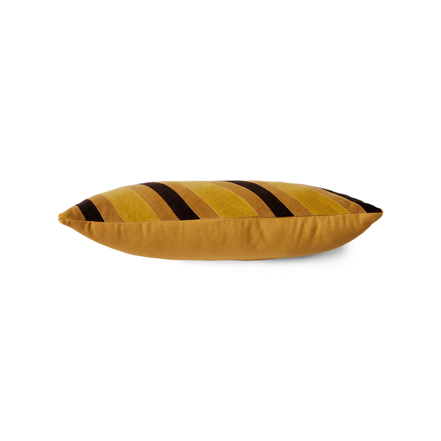 Aksamitna poduszka w paski HKliving Striped Velvet Honey – 50x30 cm