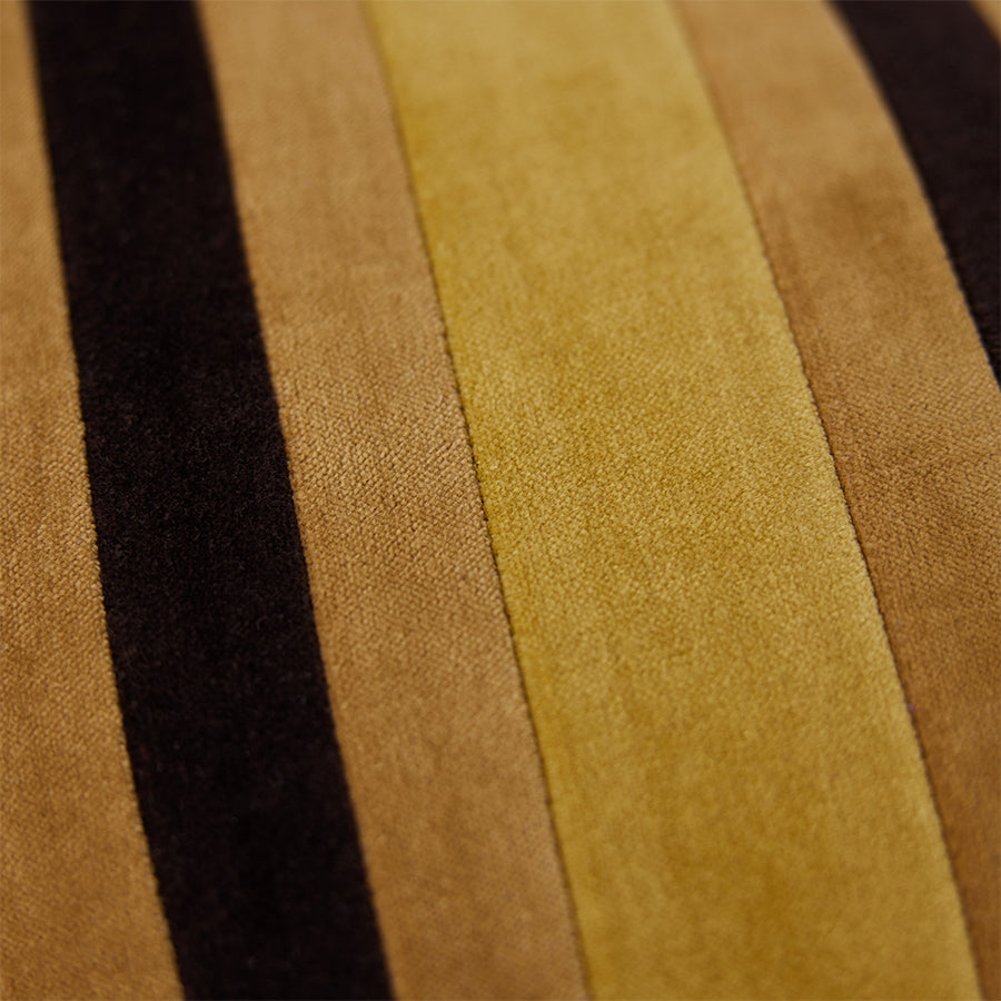 Aksamitna poduszka w paski HKliving Striped Velvet Honey – 50x30 cm