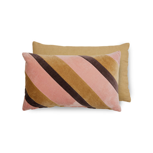 Aksamitna poduszka w paski HKliving Velvet Sunkissed – 50x30 cm