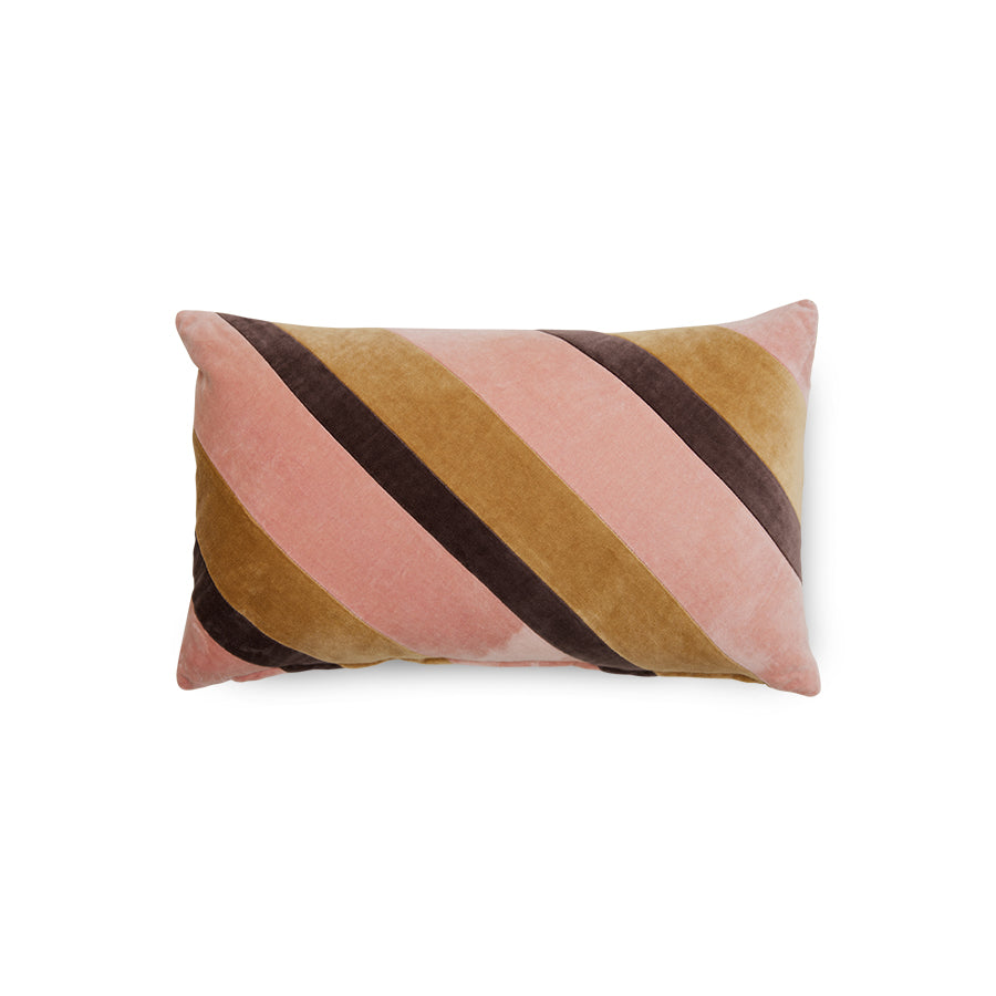 Aksamitna poduszka w paski HKliving Velvet Sunkissed – 50x30 cm